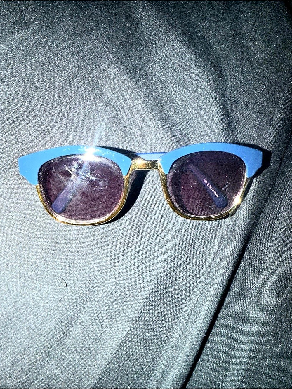 Baby Janie and Jack Classic Sunglasses Blue & Gold Glasses